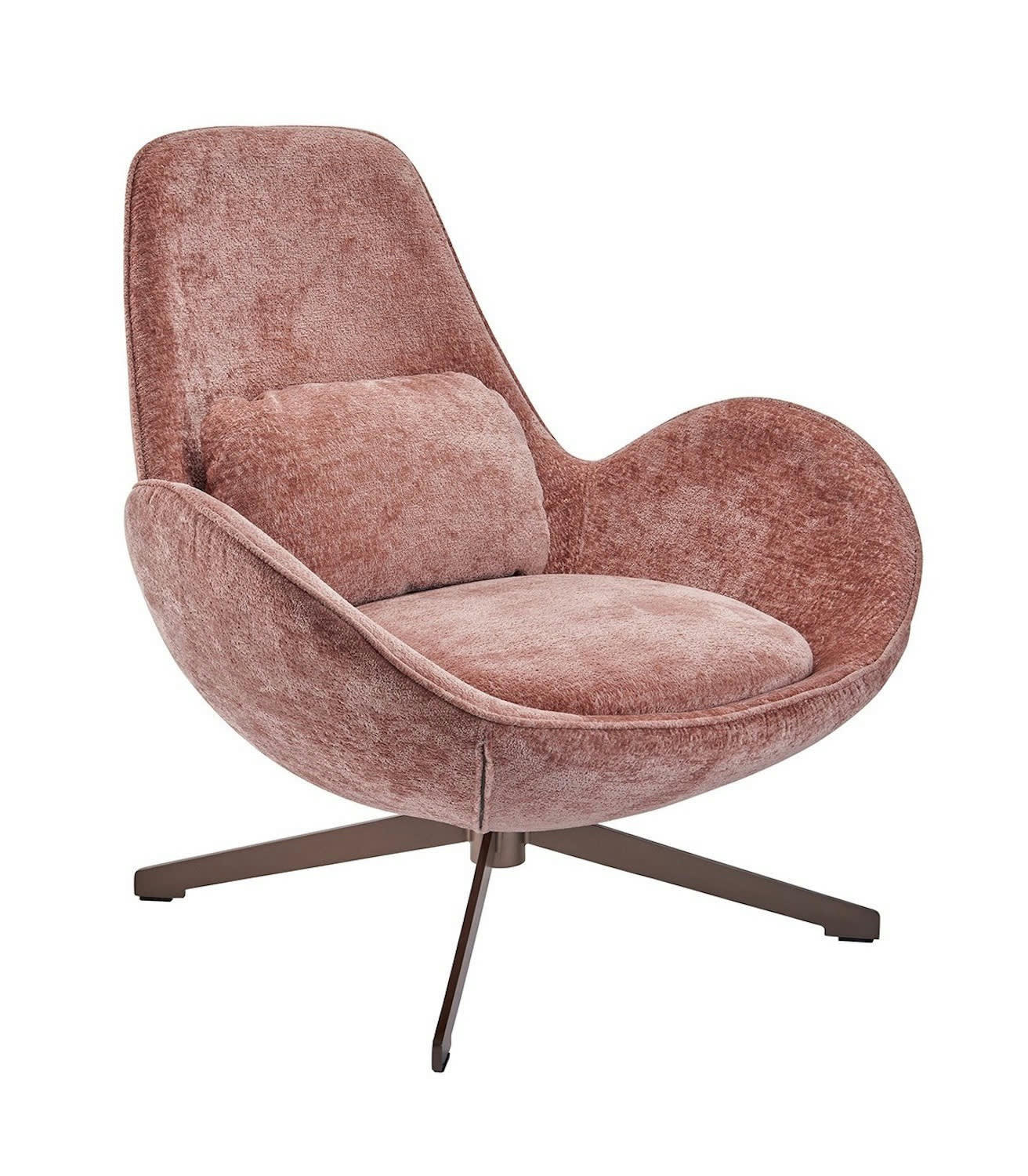 SPACE - Fauteuil rotatif en velours rose