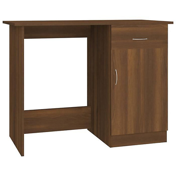 815422 vidaXL Bureau Chêne marron 100x50x76 cm Bois d'ingénierie