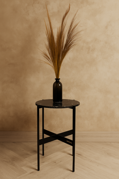 Kwietnik Metalowy z Marmurem Nero Marquina CHERCIO 11
