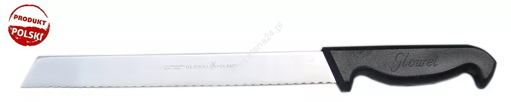 Nóż do chleba 22 cm Glowel - Czarny 1E.PC.L220