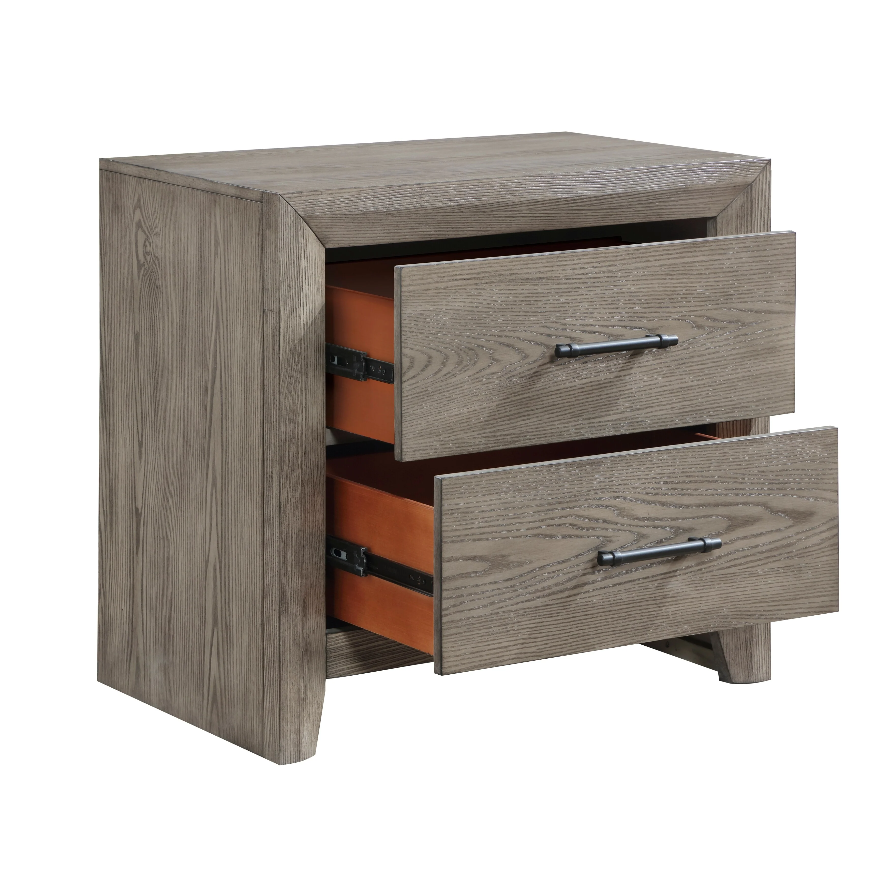 Modern Sleek 2-Drawers Nightstand
