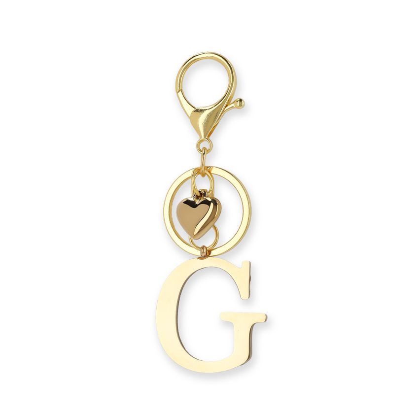 Manfield Goudkleurige bag charm letter G
