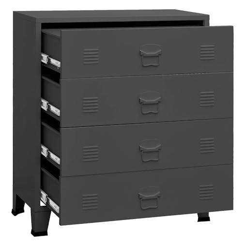 NNEVL Industrial Drawer Cabinet Anthracite 78x40x93 cm Metal