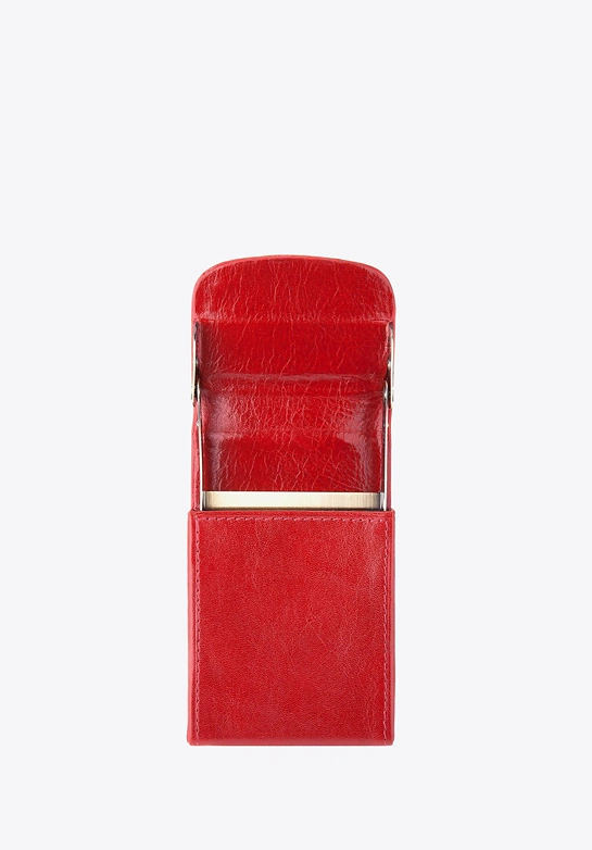 Etui na wizytówki ze skóry pionowe czerwone