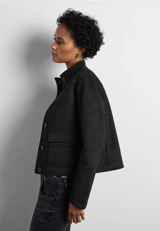 Jacke in Velours-Optik