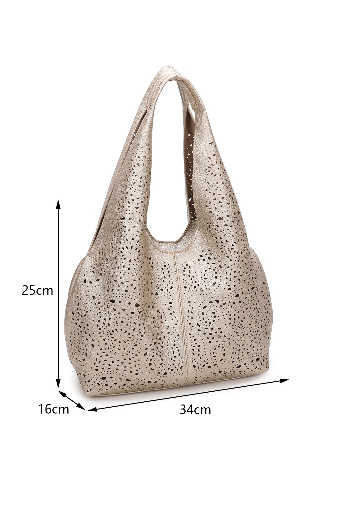 Fontanella Fashion Halcyon Large 2-in-1 PU Leather Laser Cut Shoulder Bag