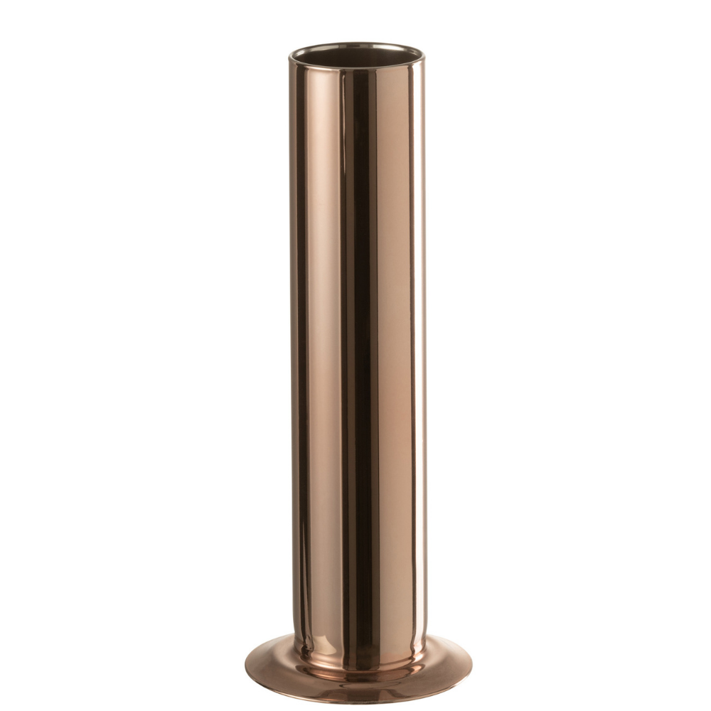 J-Line vaas Tube - glas - koper - small - 26 cm hoog