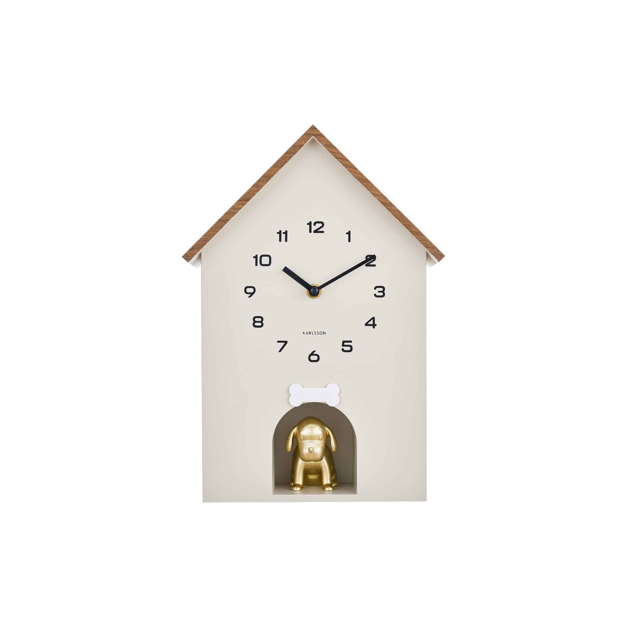 Karlsson wandklok Dog House - grijs - 11.5x26.5x36.5cm