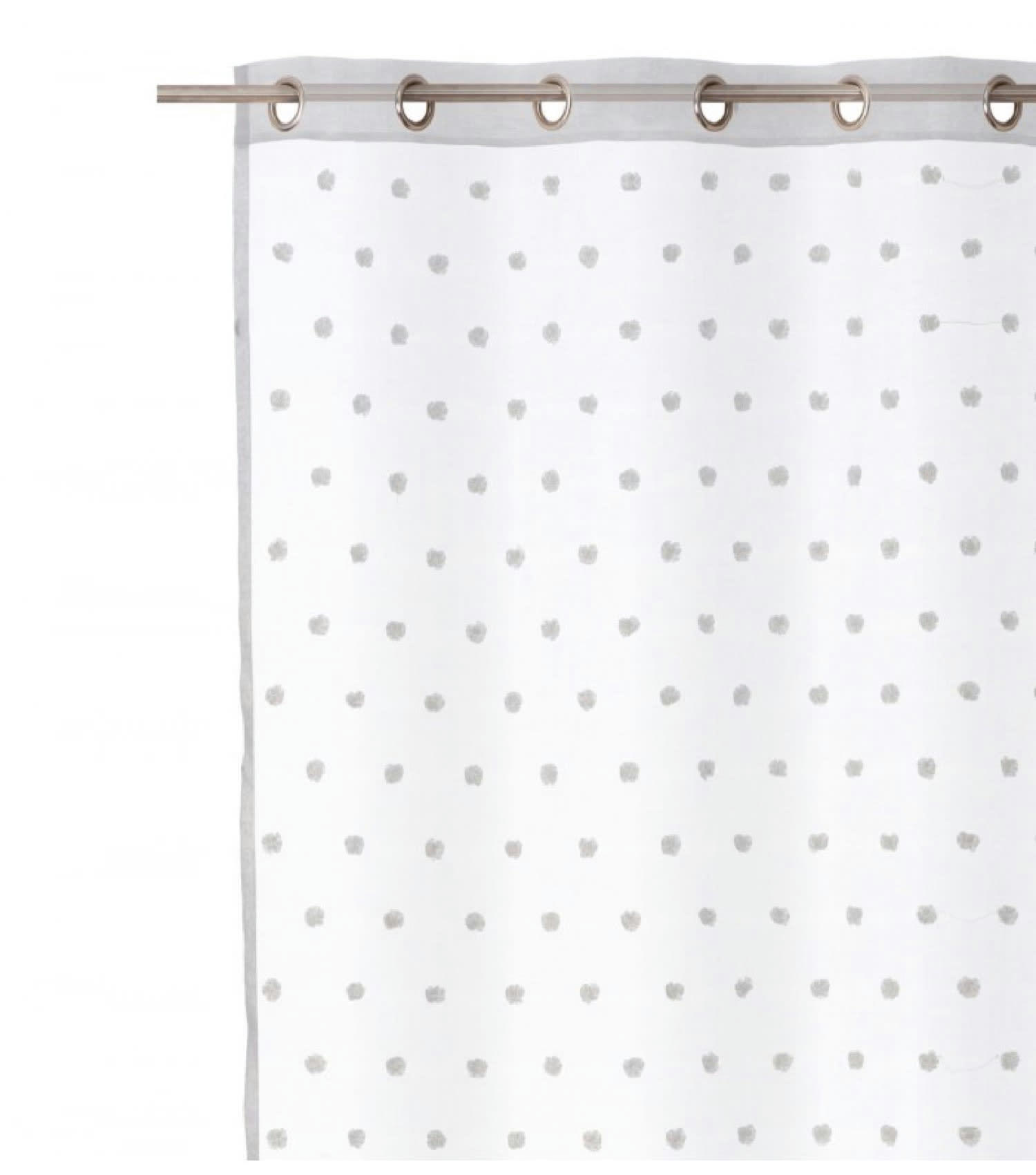 POIS - Voilage à oeillets blanc motifs pois 140x260cm