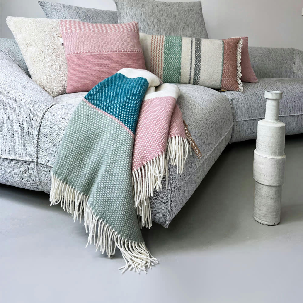 FESTIVITY - Plaid en laine de fête pastel 140x200