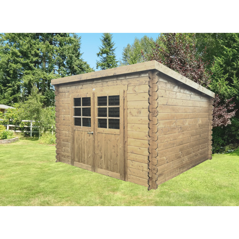 Abri de jardin en bois Riom traité 19 mm 2,98 x 2,38 m SOLID