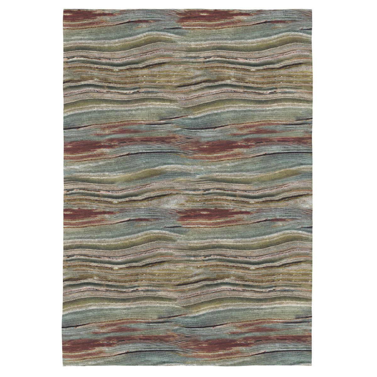 WATER - Tapis courbe contemporaine en polyester multicolore 80x150