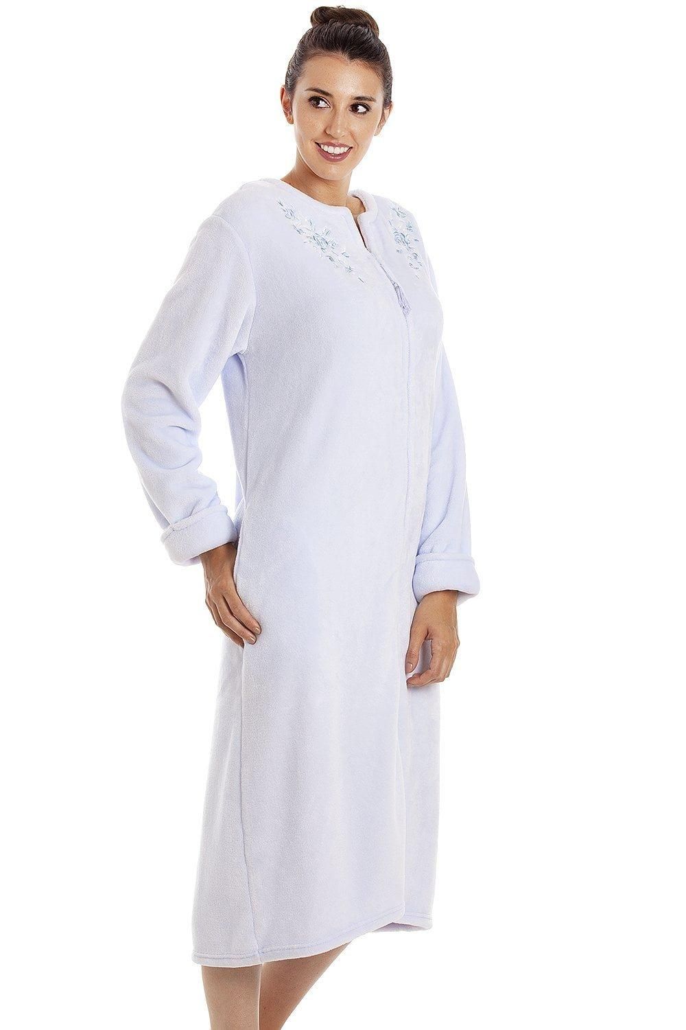 Camille Classic Supersoft Fleece Zip Up Housecoat