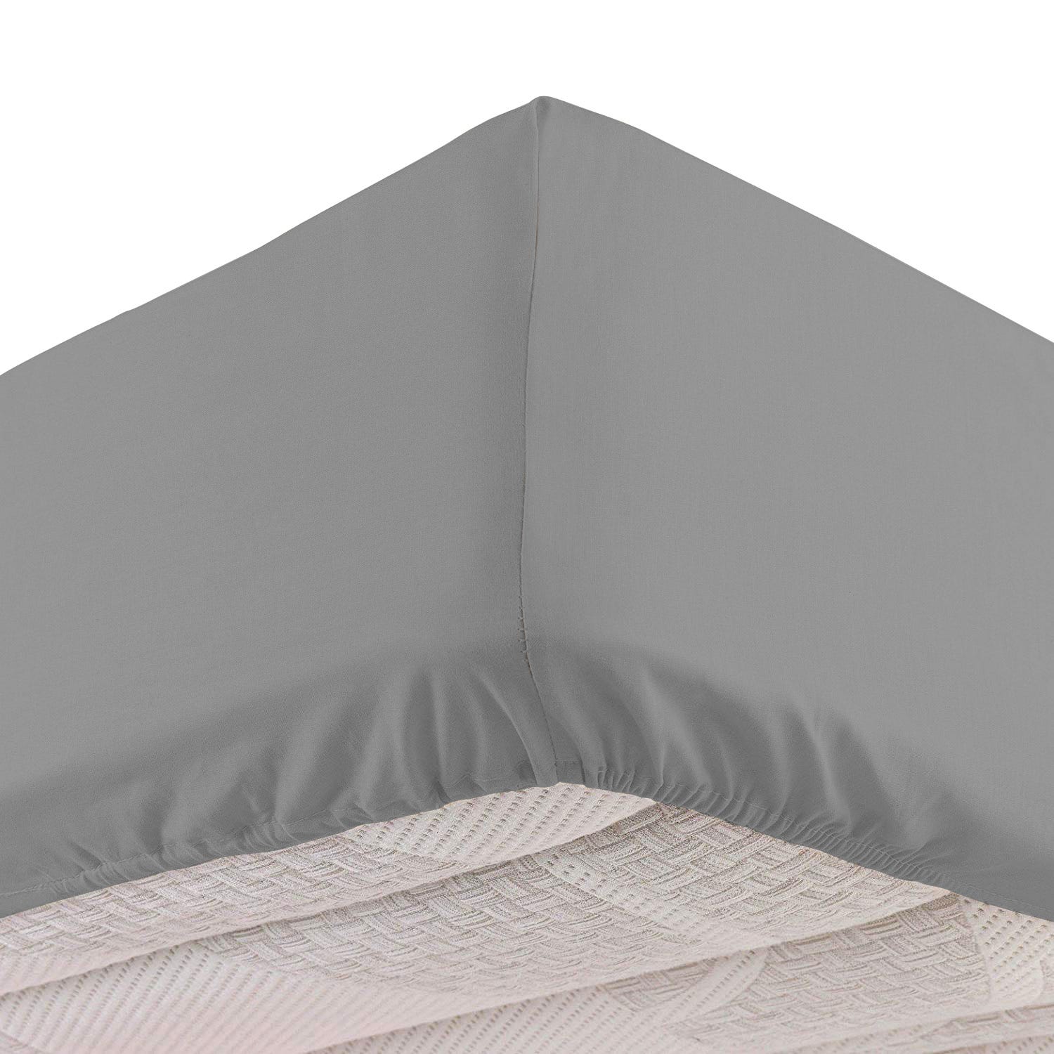 Completo letto matrimoniale in cotone percalle grigio