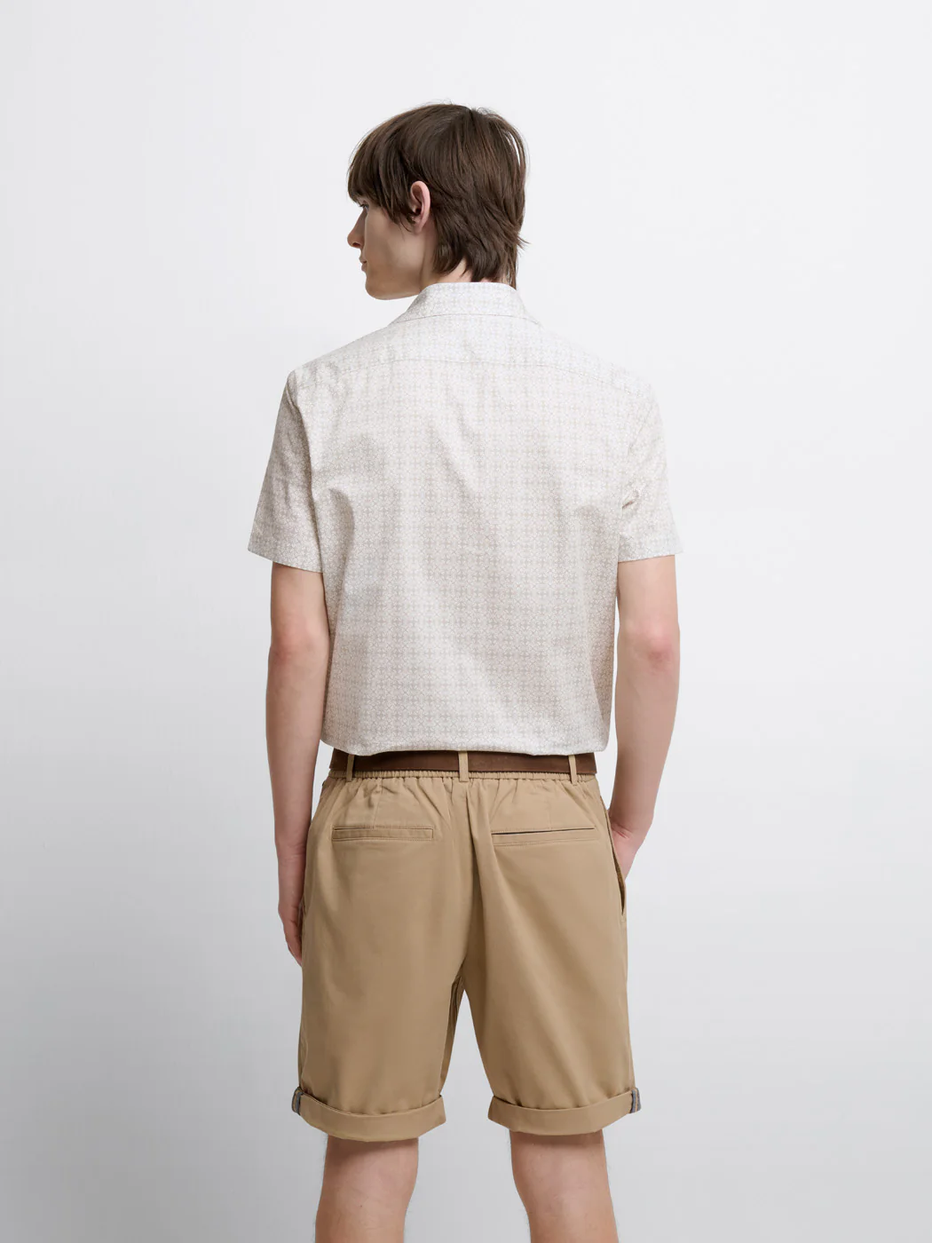 Chemise manches courtes slim à motif