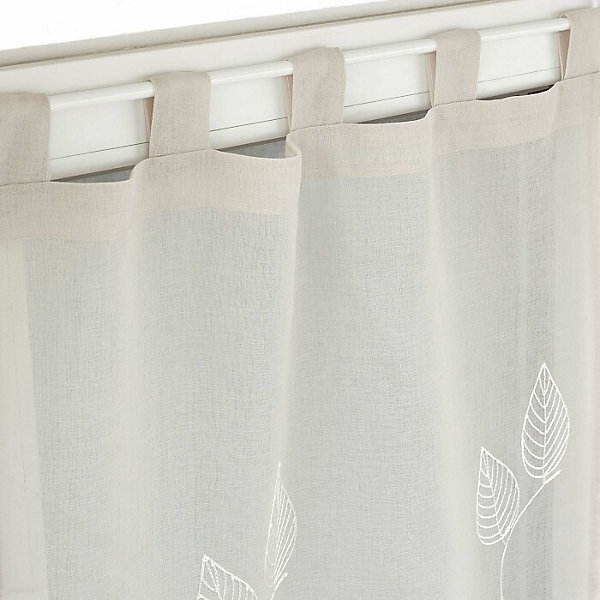 Paire droite passants 2 x 60 x 90 cm voile sable brode berry Taupe