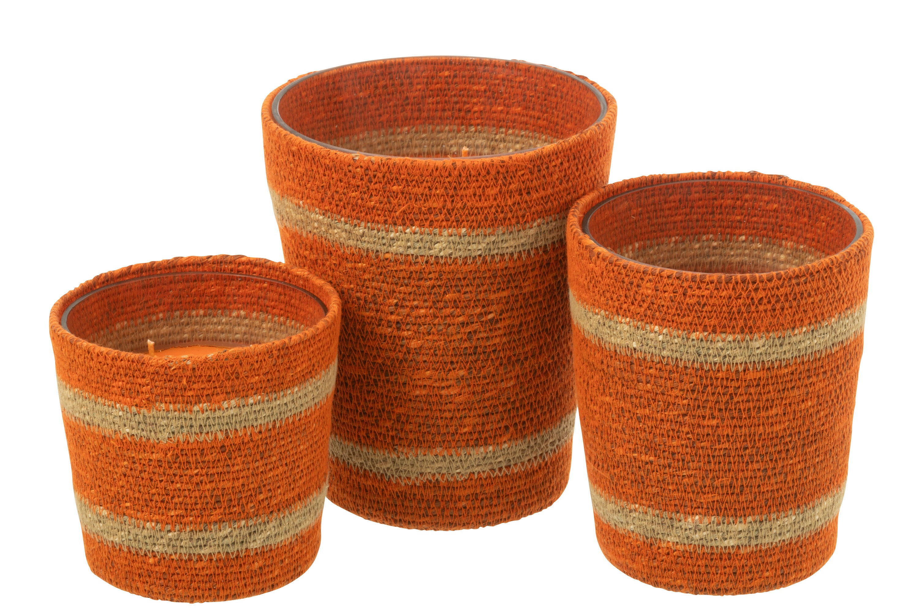 J-Line geurkaars Mand - Vanilla Escape - oranje - large - 75U