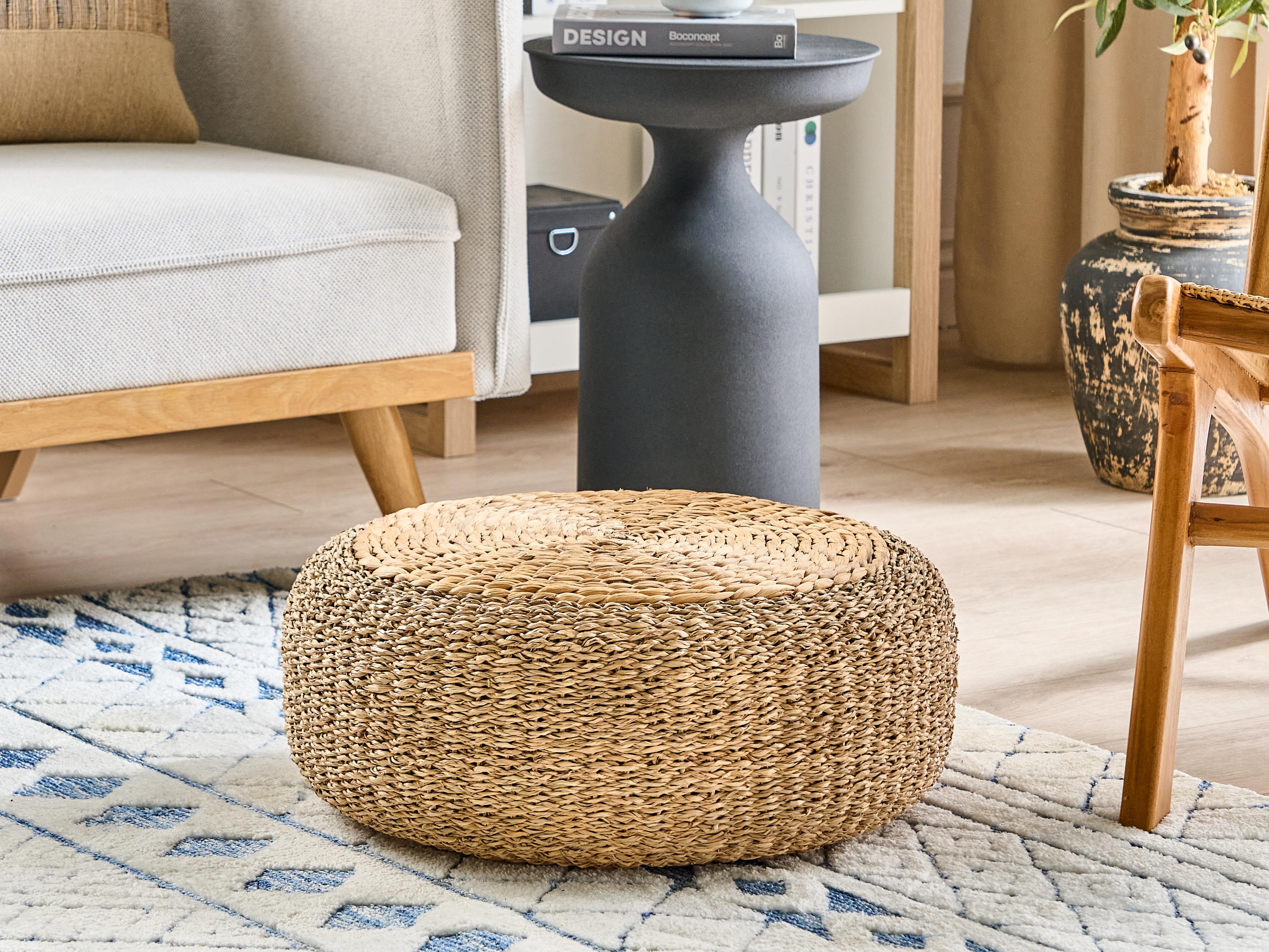 Pouffe BACKAN Water Hyacinth Beige