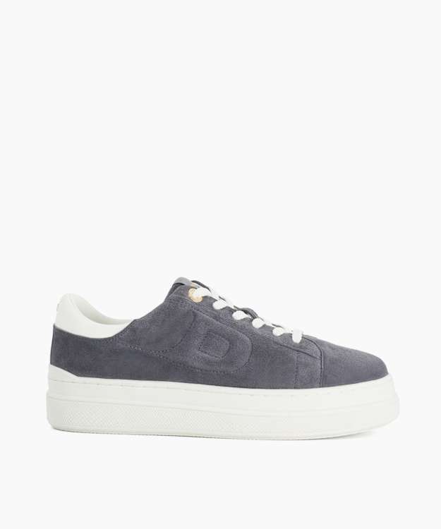 Eden Dark Grey - Flatform Lace-Up Trainers