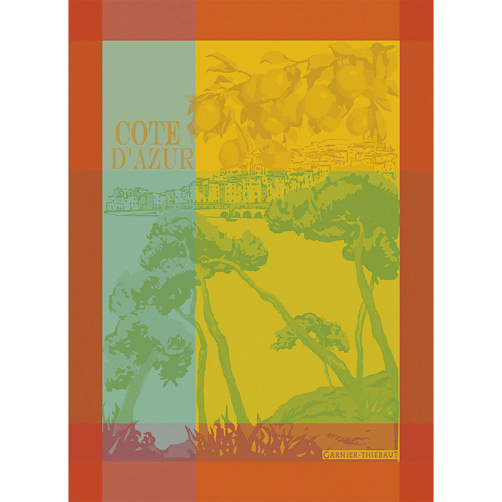 COTE D'AZUR PROVENCE - Torchon  pur coton multicolore 56x77