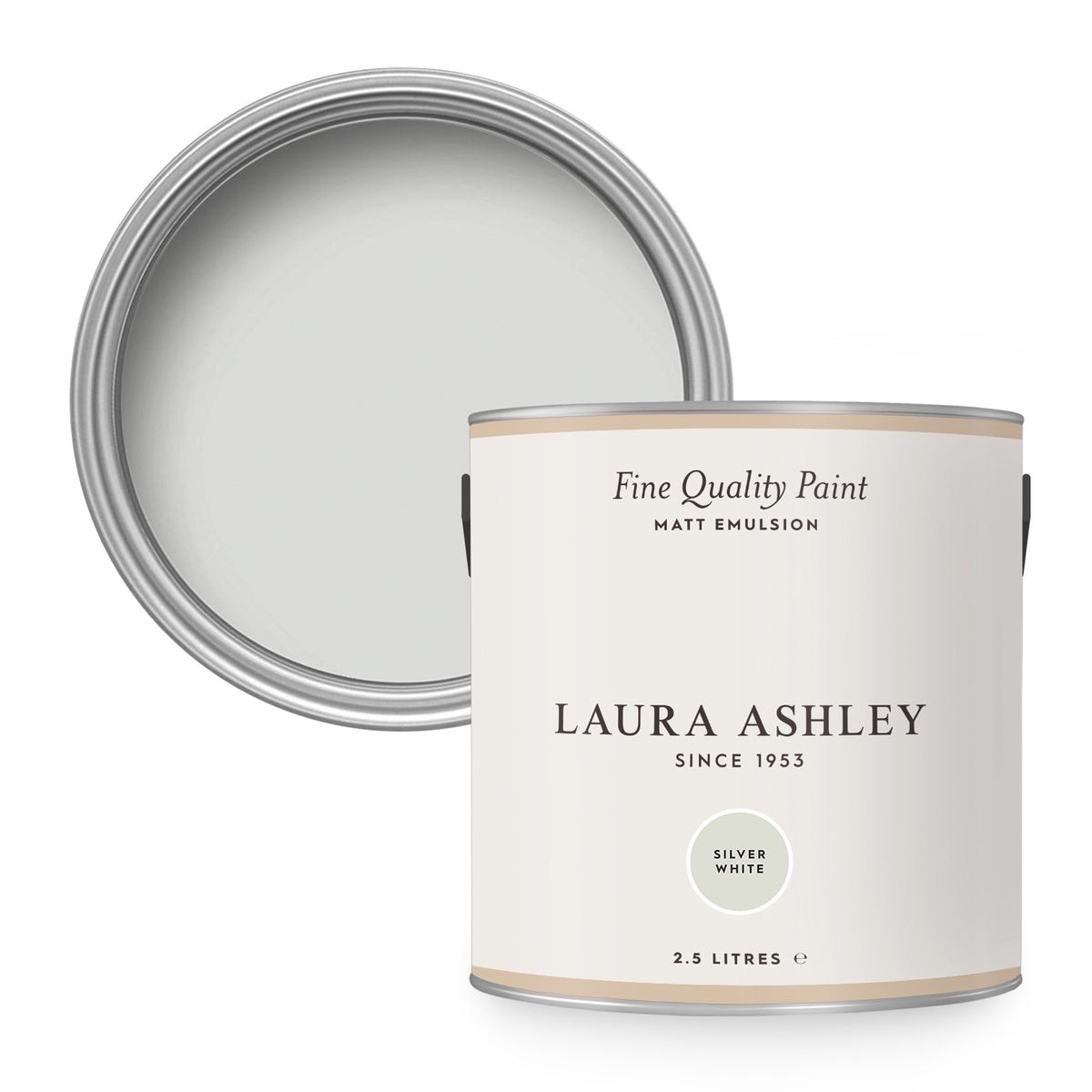 Laura Ashley Muurverf Mat - Silver White - Grijs - 2,5 liter
