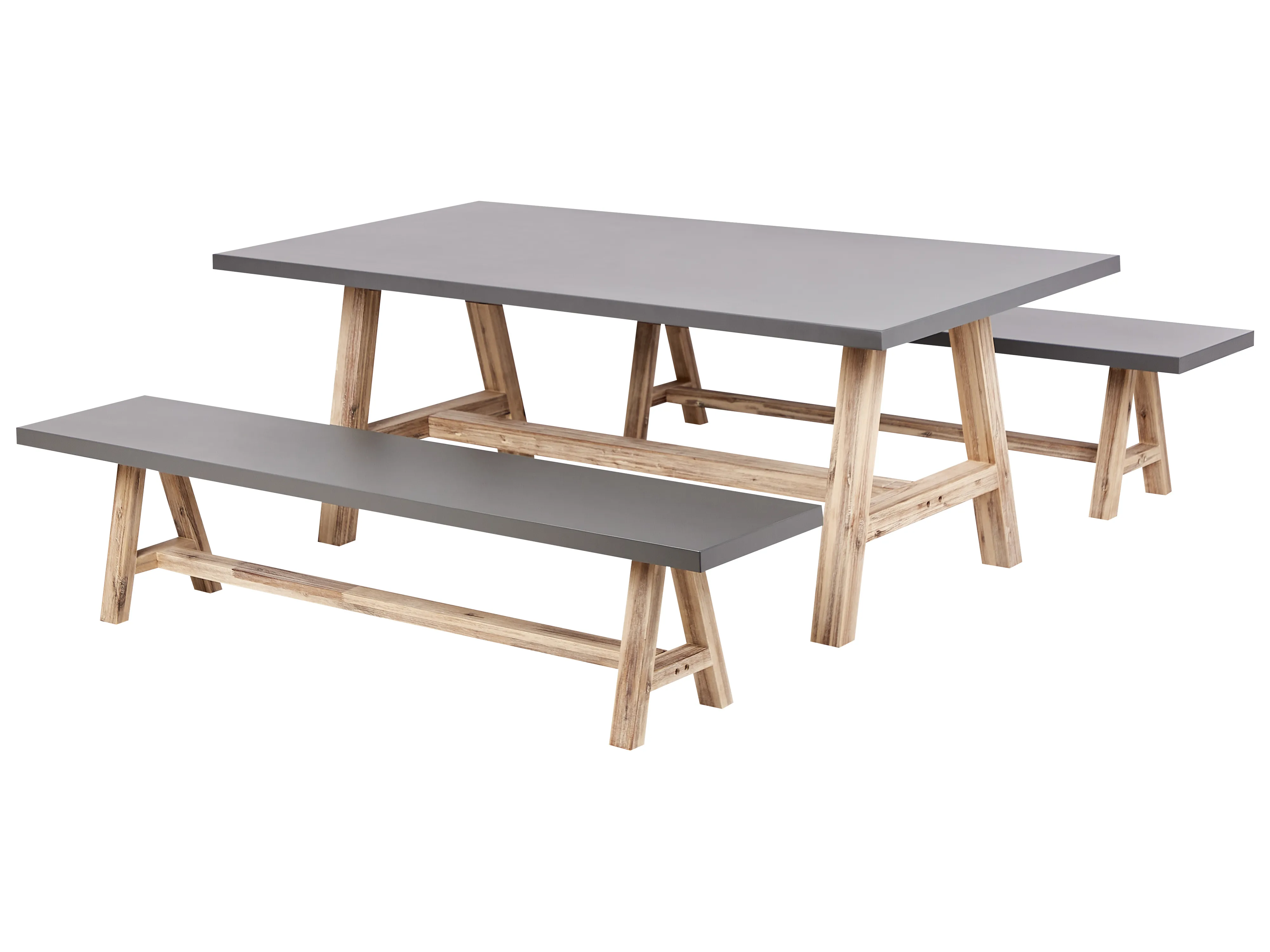 Garden Dining Set with Stools 6 Seater TONNARE Concrete Grey