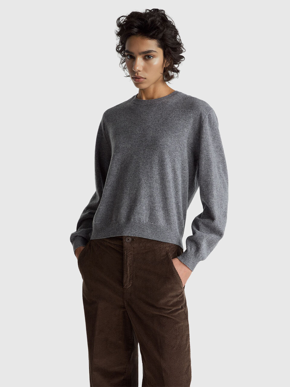 Relaxed fit pure Merino wool sweater