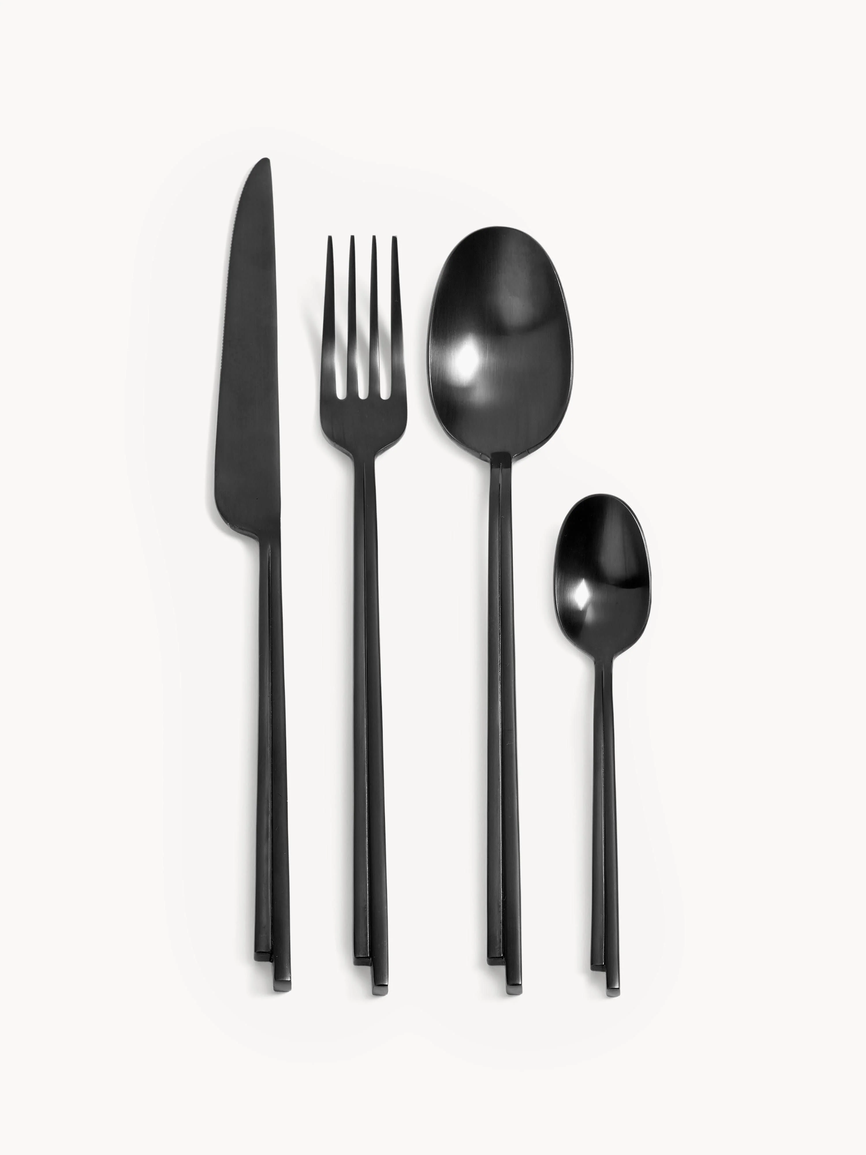 Serax x Kelly Wearstler, Matt gebürstetes Besteck-Set Dune, 6 Personen, 24er-Set