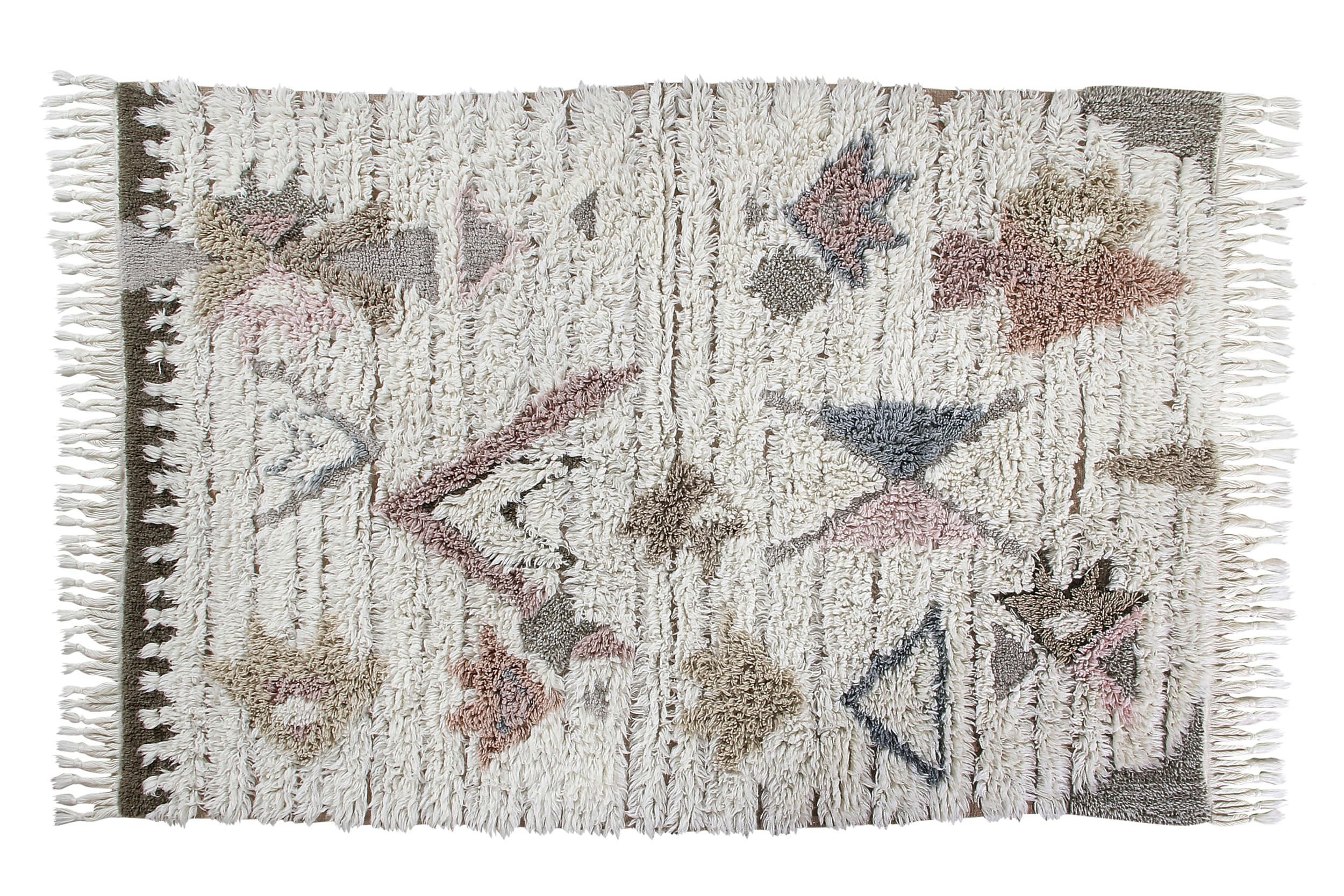 HOPI - Tapis lavable en laine marron 140x200