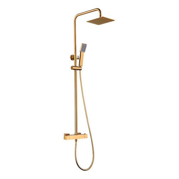 Colonne de douche ELAN Thermostatique Or brosséBlanc matChroméNoir matCanon de fusilOr brossécouleurOr brossé largeur