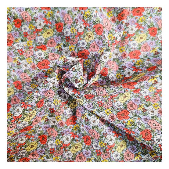 Floral Meadow Cotton Fabric by the Metre
