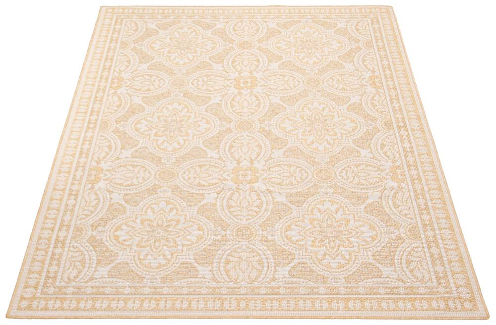 ECARPET Veranda Traditional Indoor/Outdoor Area Rug, Gold, Assorted Sizes