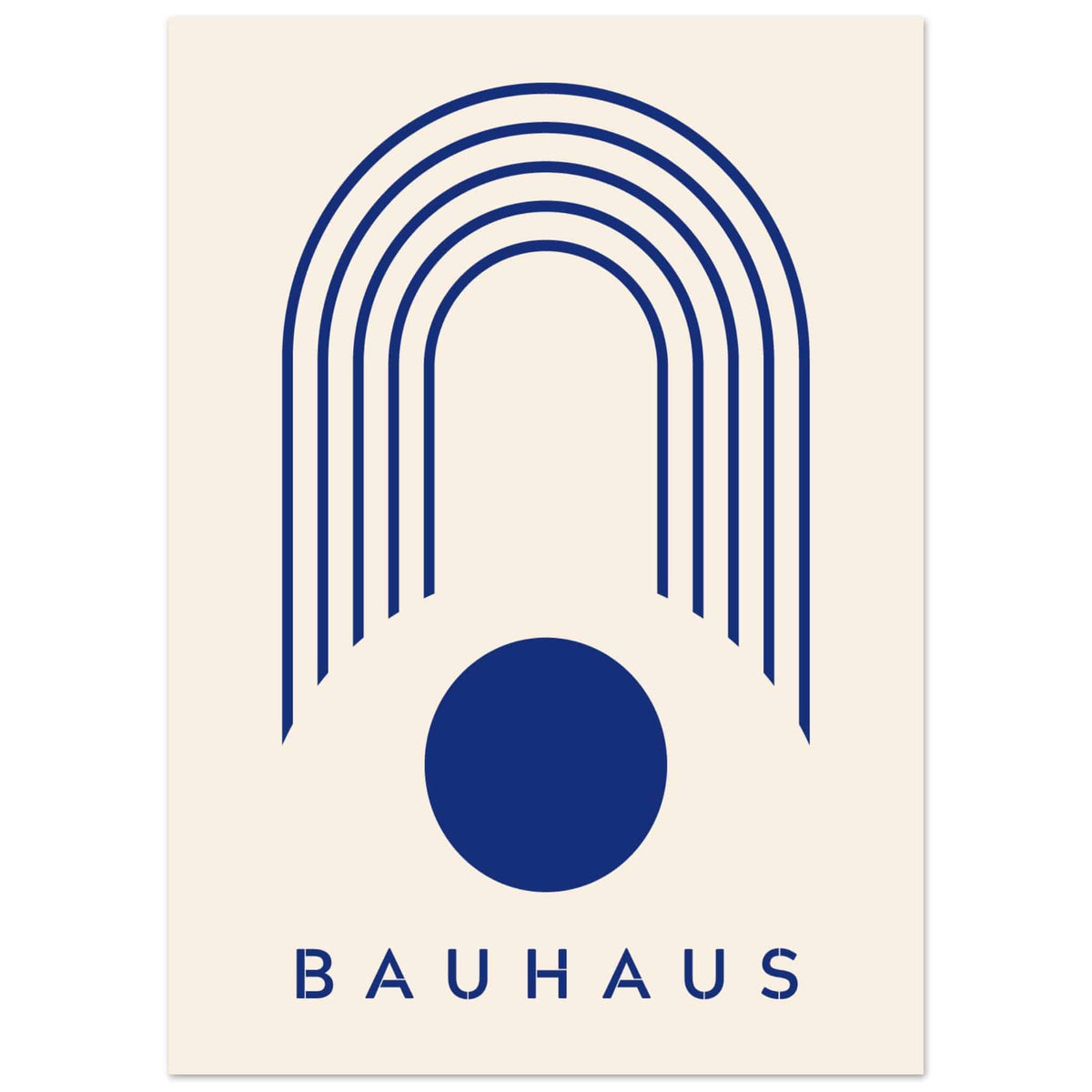 Artfulprints Poster Bauhaus - Blue arches  - 50x70 cm - Blauw