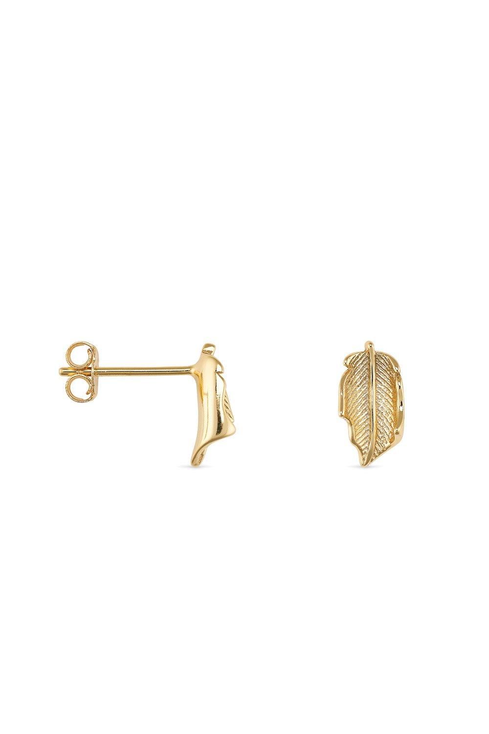 Elk & Bloom 14k Gold Leaf Stud Earrings