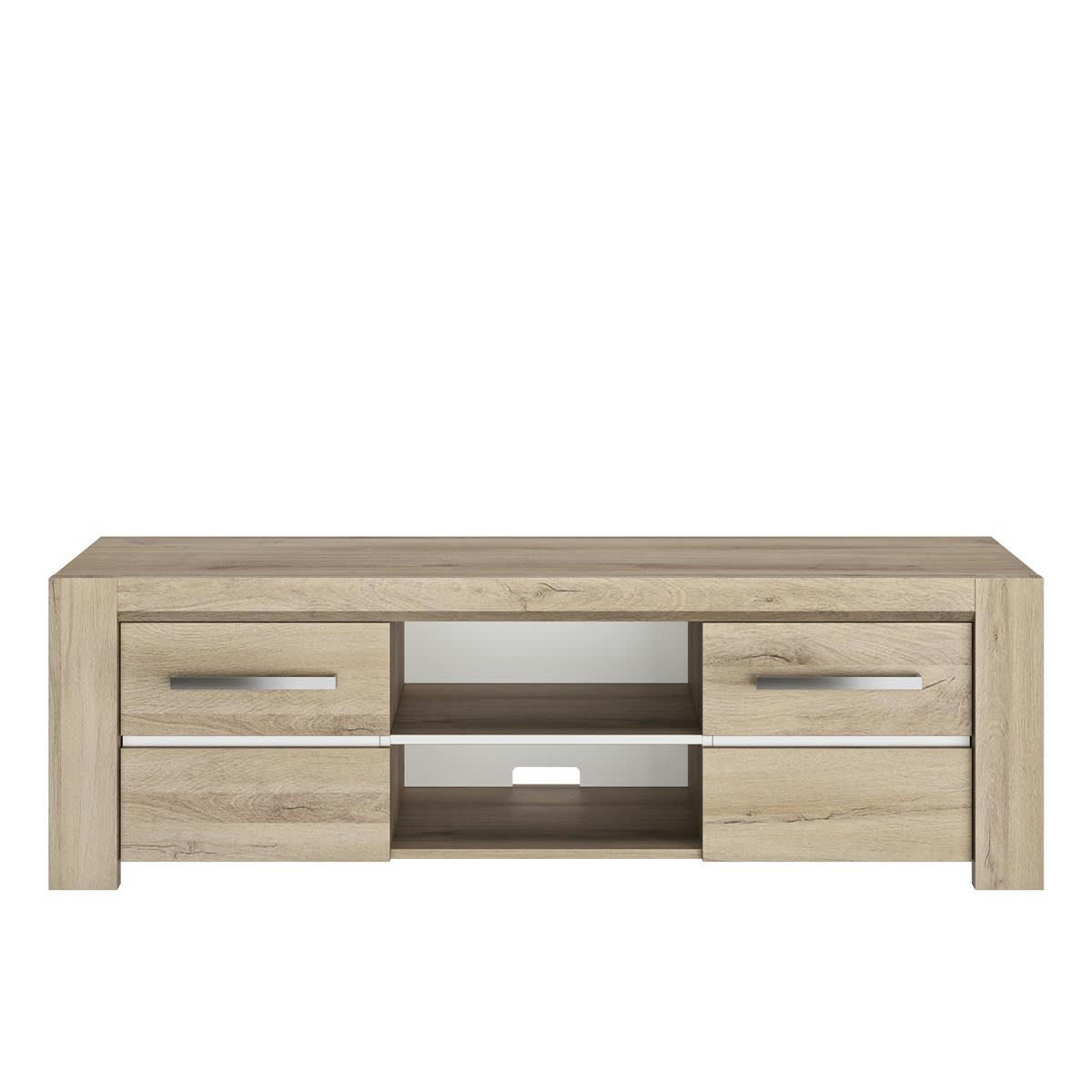 OLERON - Meuble tv effet bois beige 45x160x50