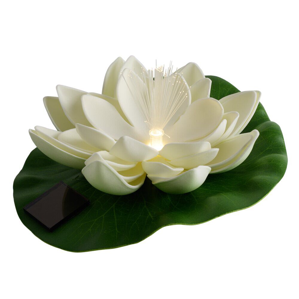 Lampe solaire nénuphar Ø17xH7cm (4 modèles)