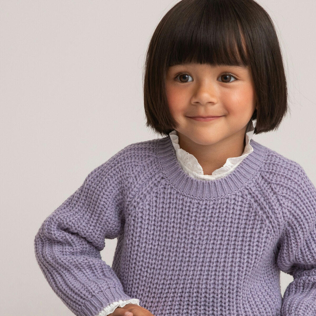 Pull col rond en grosse maille