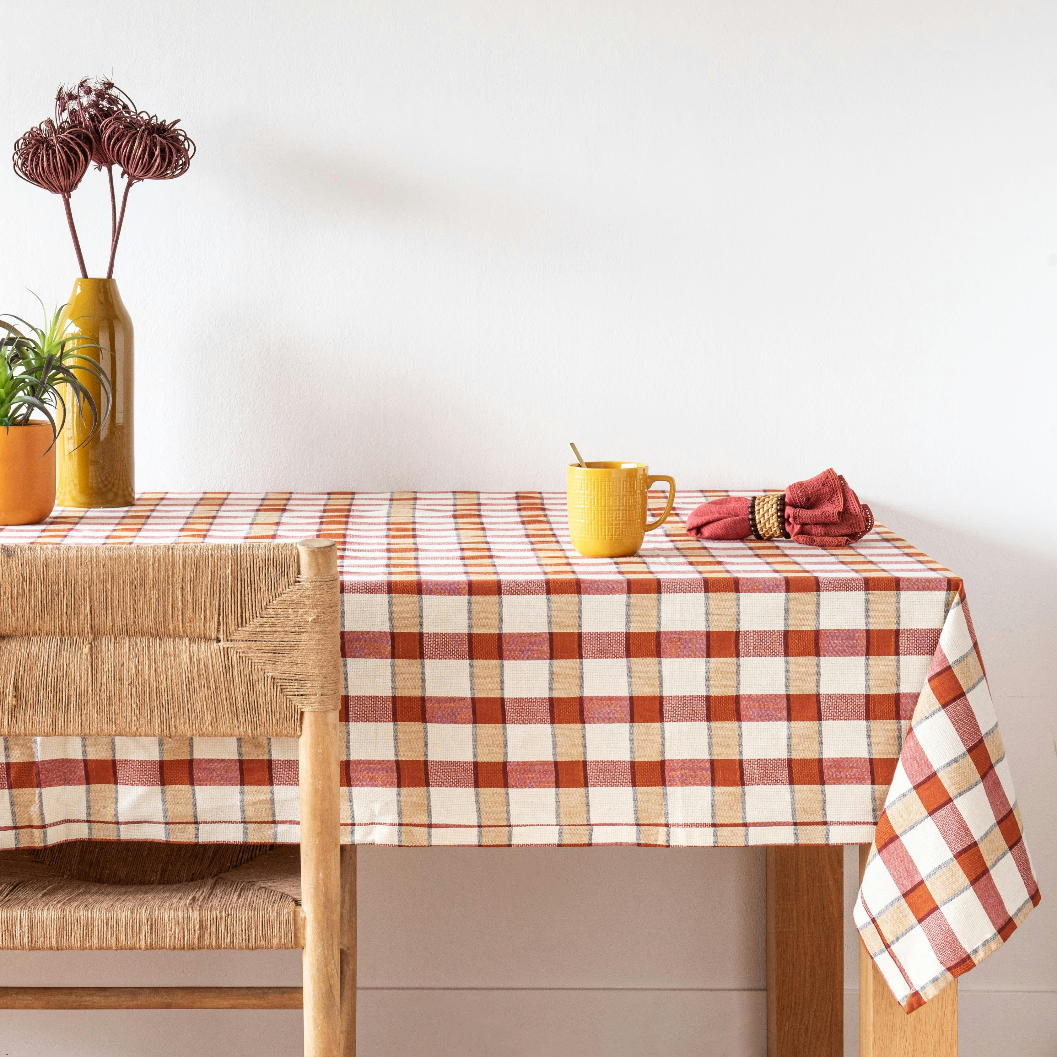 DORRIN - Nappe tissé jacquard en coton biologique motifs graphiques 150x250