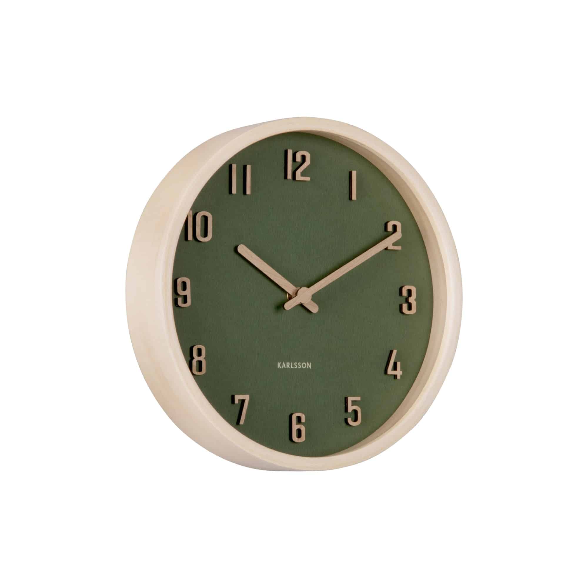 Karlsson wandklok Nervadura - groen - Ø22cm