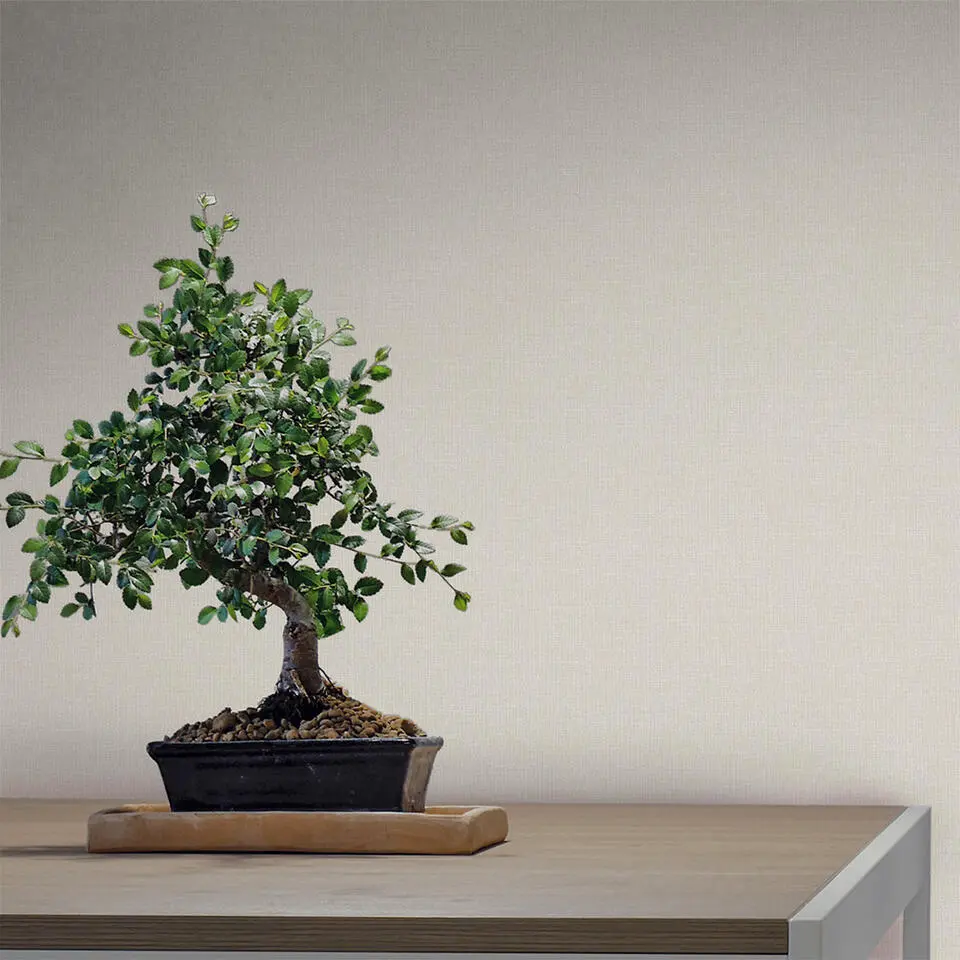 Sanders & Sanders behang linnenstructuur beige - 53 cm x 10 m