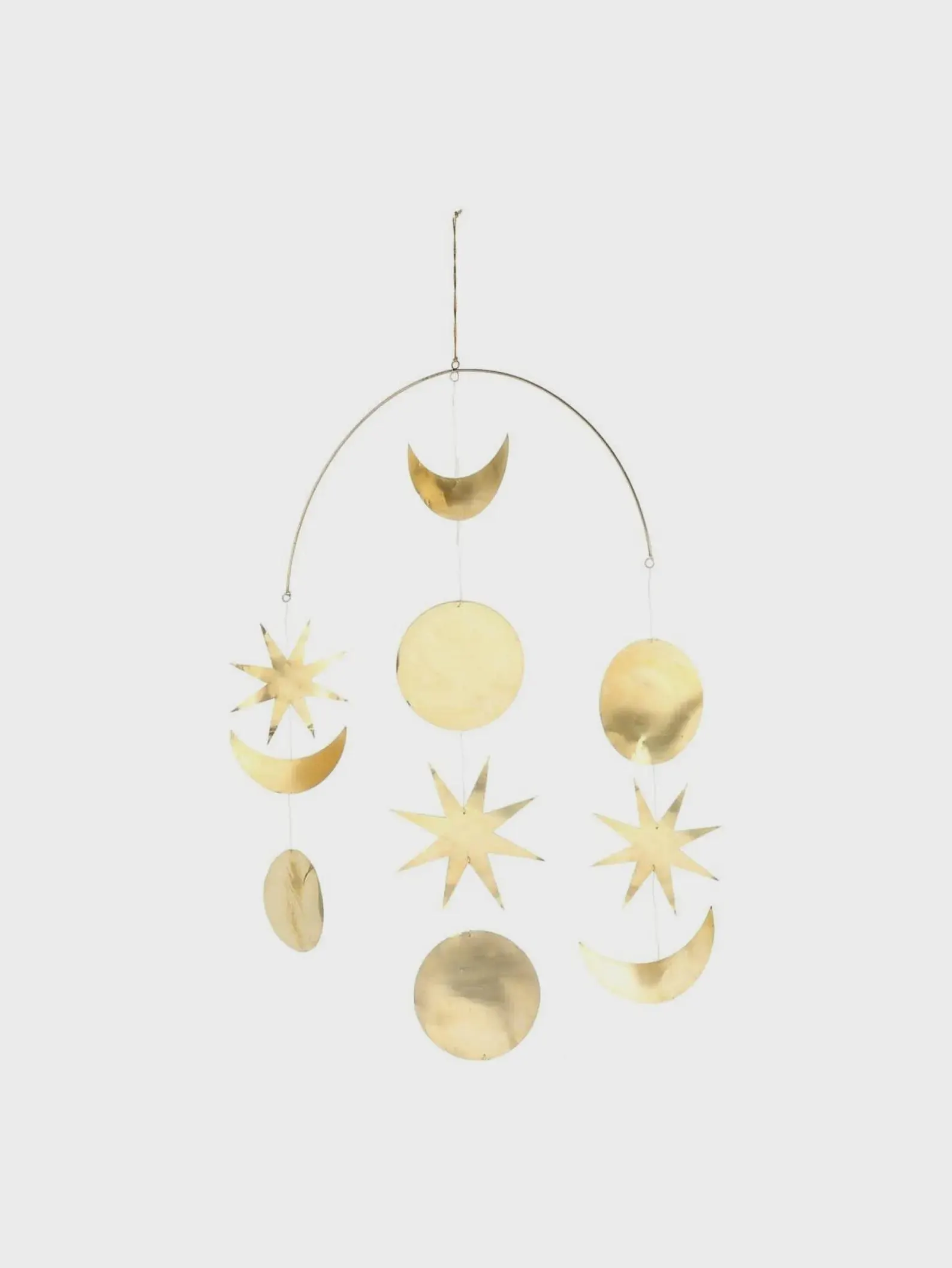 Moroccan Brass Celestial Mobile – Sun, Moon & Star Wall Hanging Decor