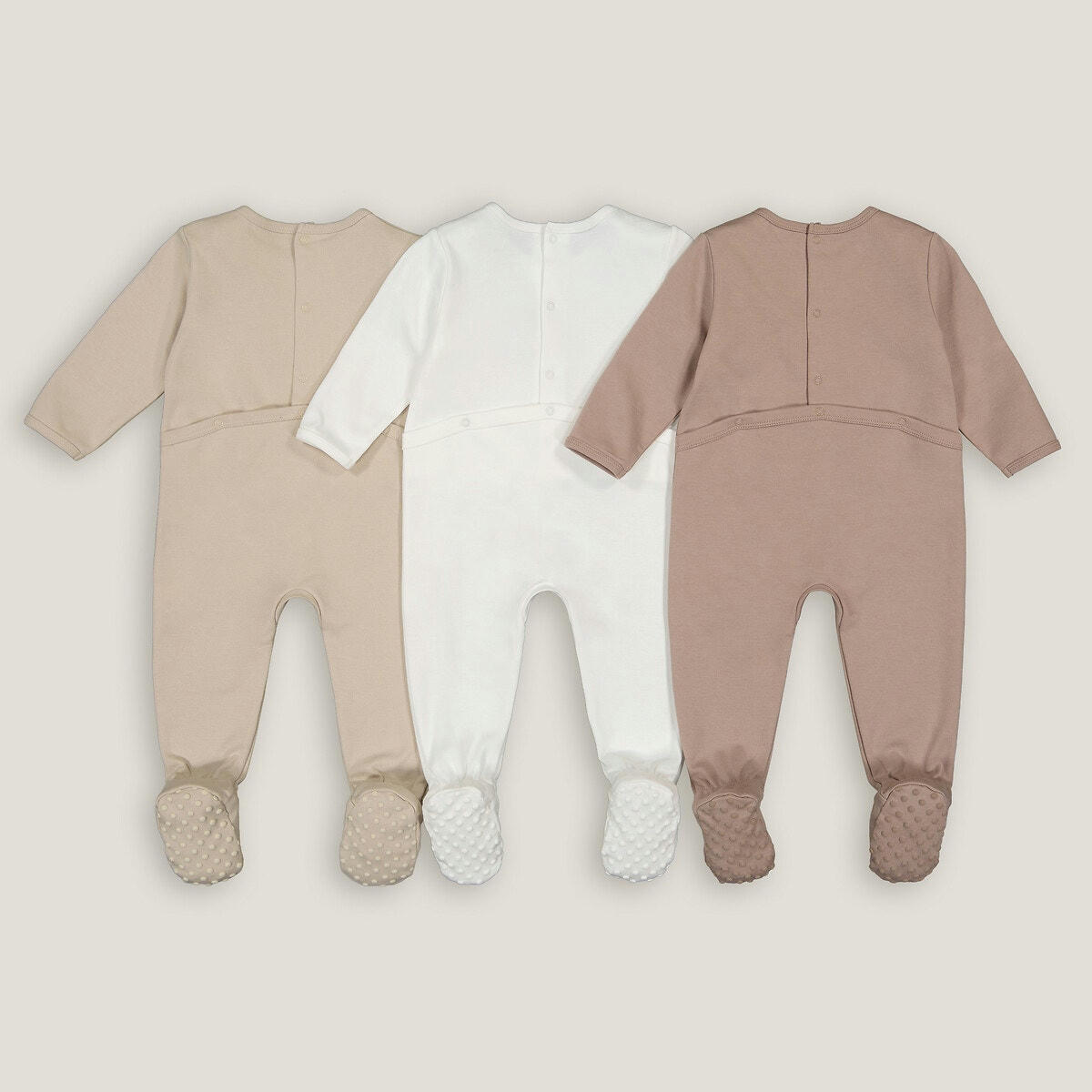 Lot de 3 pyjamas 1 pièce en coton