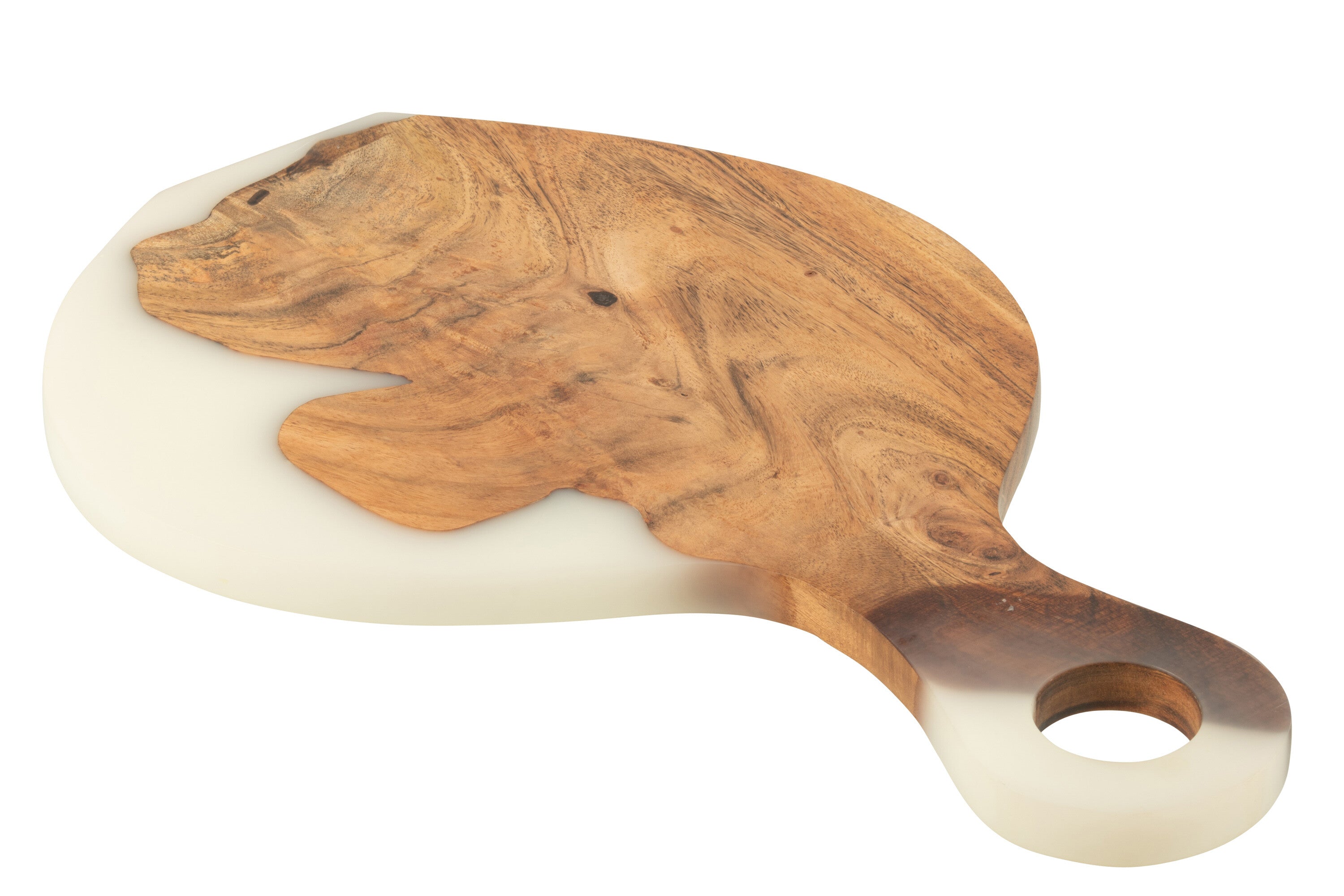 J-Line snijplank Modern - hout/epoxyhars - naturel/wit