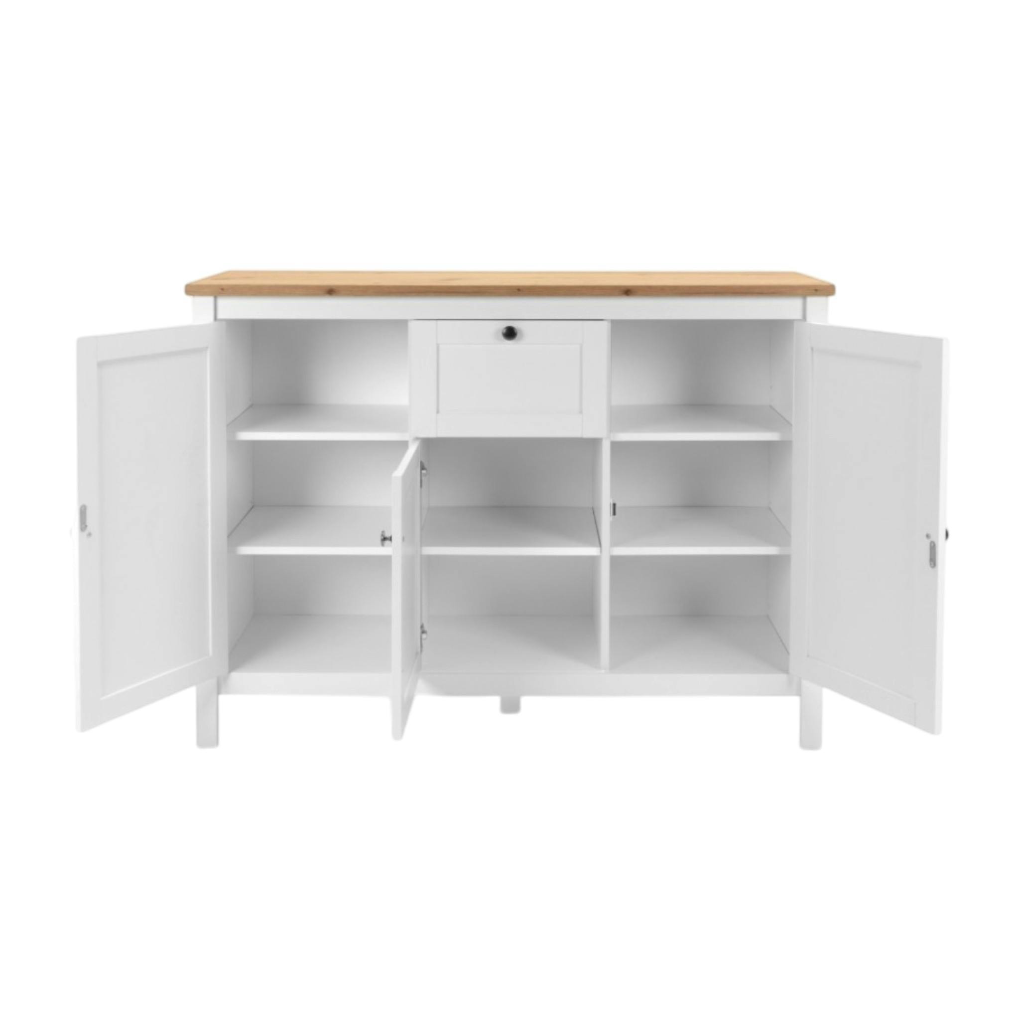 Buffet haut blanc 3 portes 1 tiroir VENZA