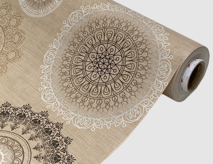 Wachstuch Mandala Beige