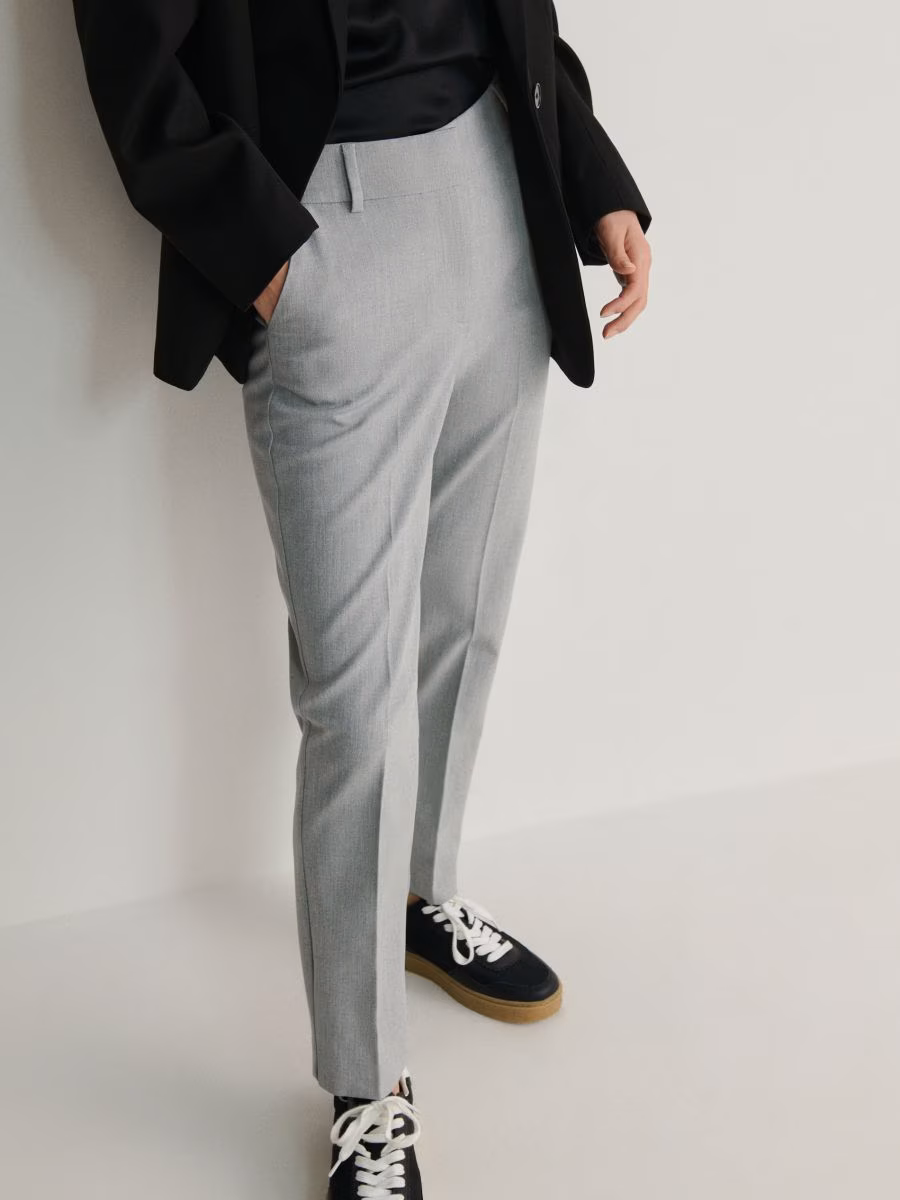 Cigarette Trousers With Viscose Blend