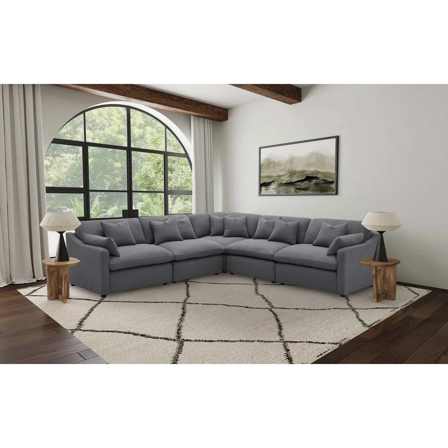 Hobson 5-Piece Upholstered Modular Sectional Sofa