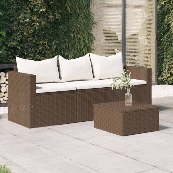 Sofa ogrodowa Brąz Technorattan vidaXL