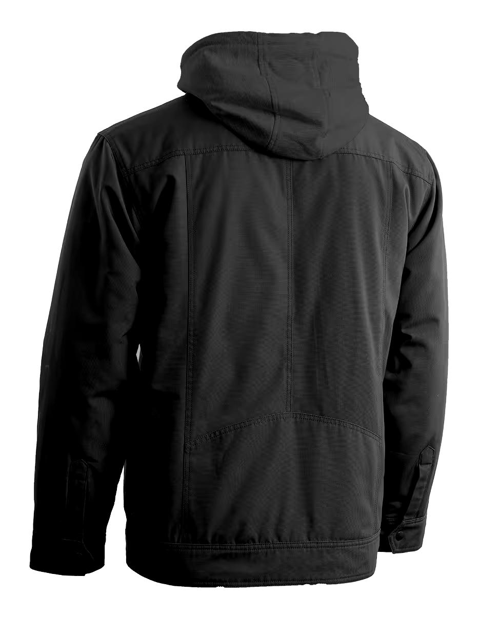 Forcefield Fooler Jacket with Fleece Hoodie, Chest Pockets, Snap Front Closure, Black