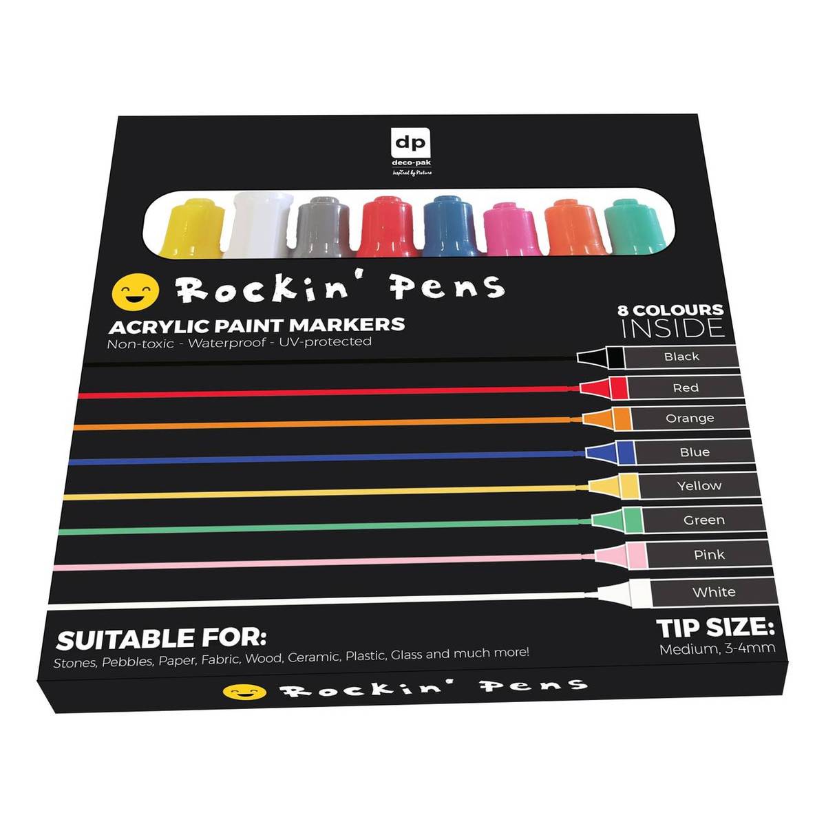Rockin' Pens Acrylic Paint Markers 8 Pack
